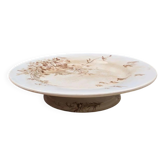 Old plate on stand with sepia bucolic decoration, At the Pâquerette Paris