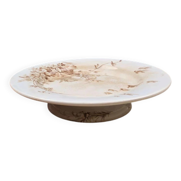 Old plate on stand with sepia bucolic decoration, At the Pâquerette Paris