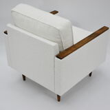 Fauteuil original des années 70 ZWP-08 bouclé blanc