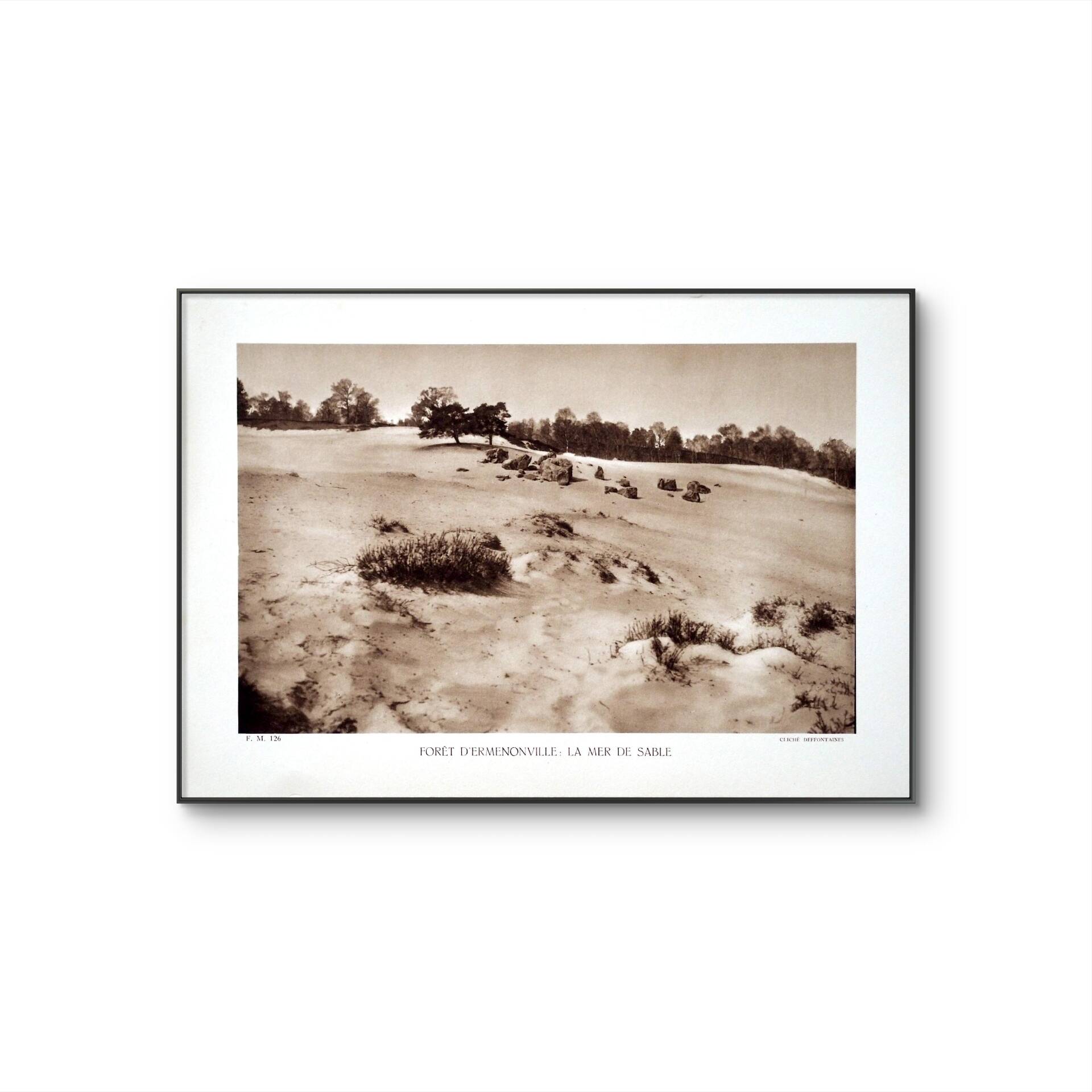 Ermenonville, the sea of sand. Photo board printed in 1934.
