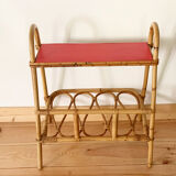 Vintage rattan end table