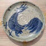 Signed stoneware dish