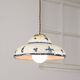Lampe pendentive vintage en céramique et laiton faite à la main