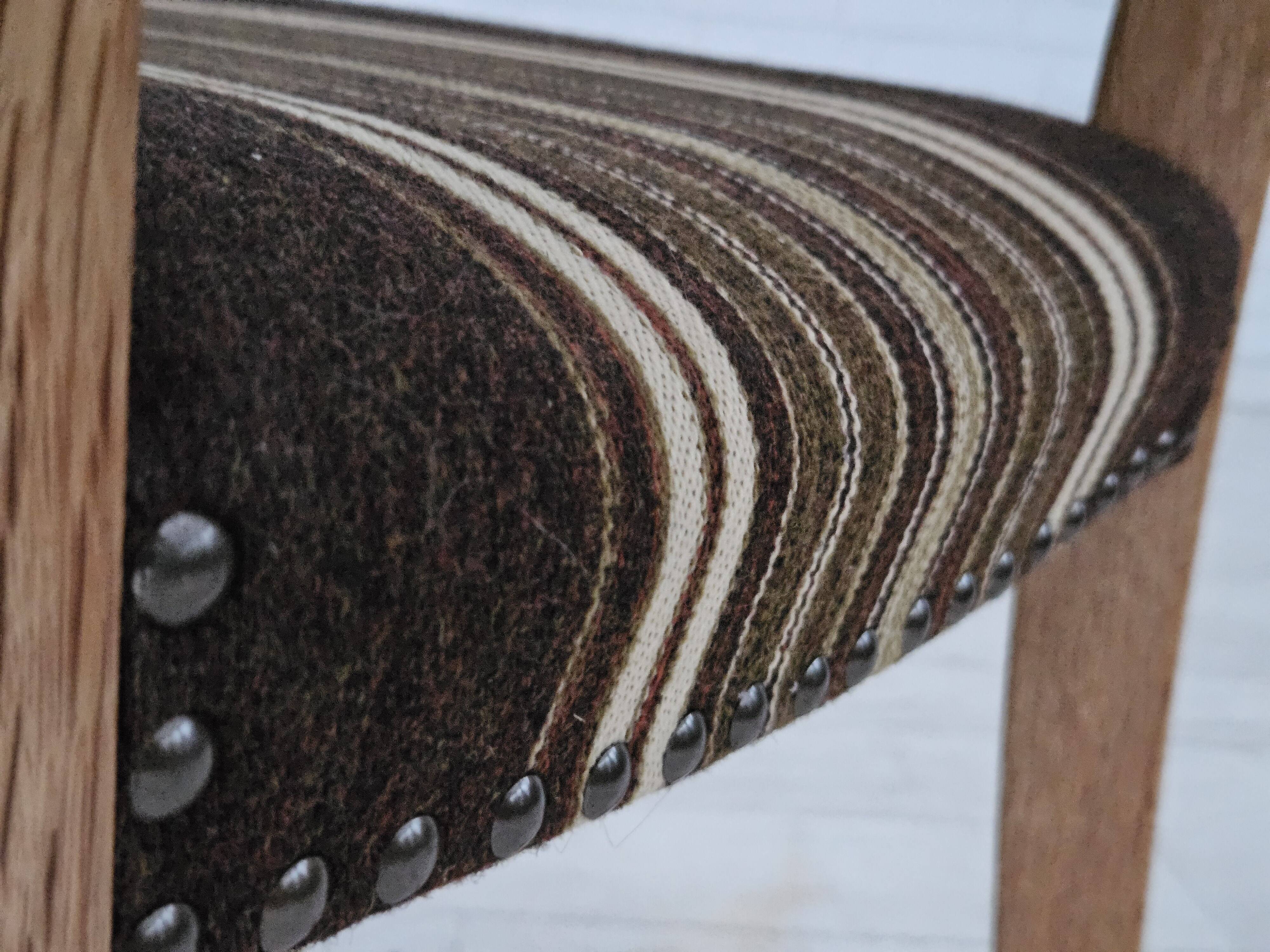 1970s, set 6 pcs of Danish dinning chairs, original very good condition, oak wood.