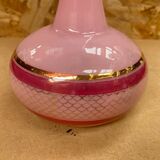 Old Pink Opaline Soliflore Vase + Vintage Gold & Camé Decor