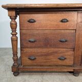 Large oak drawer unit from a haberdashery around 1900.