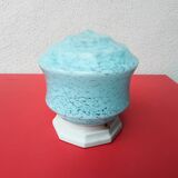 Plafonnier en verre de Clichy bleu moucheté