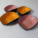 4 vintage ceramic bowls with free-form design