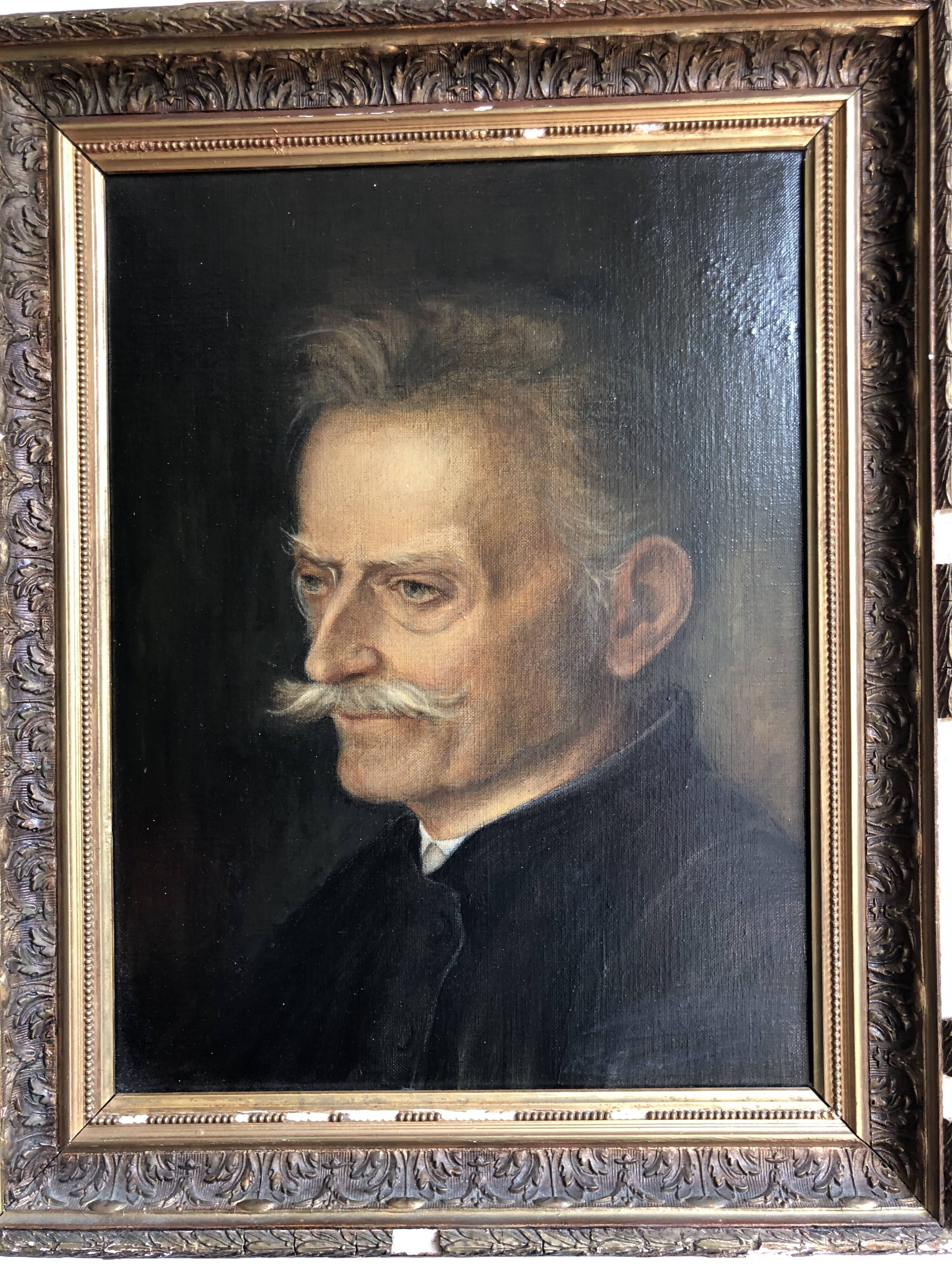 Portrait of a man with a mustache oil on canvas