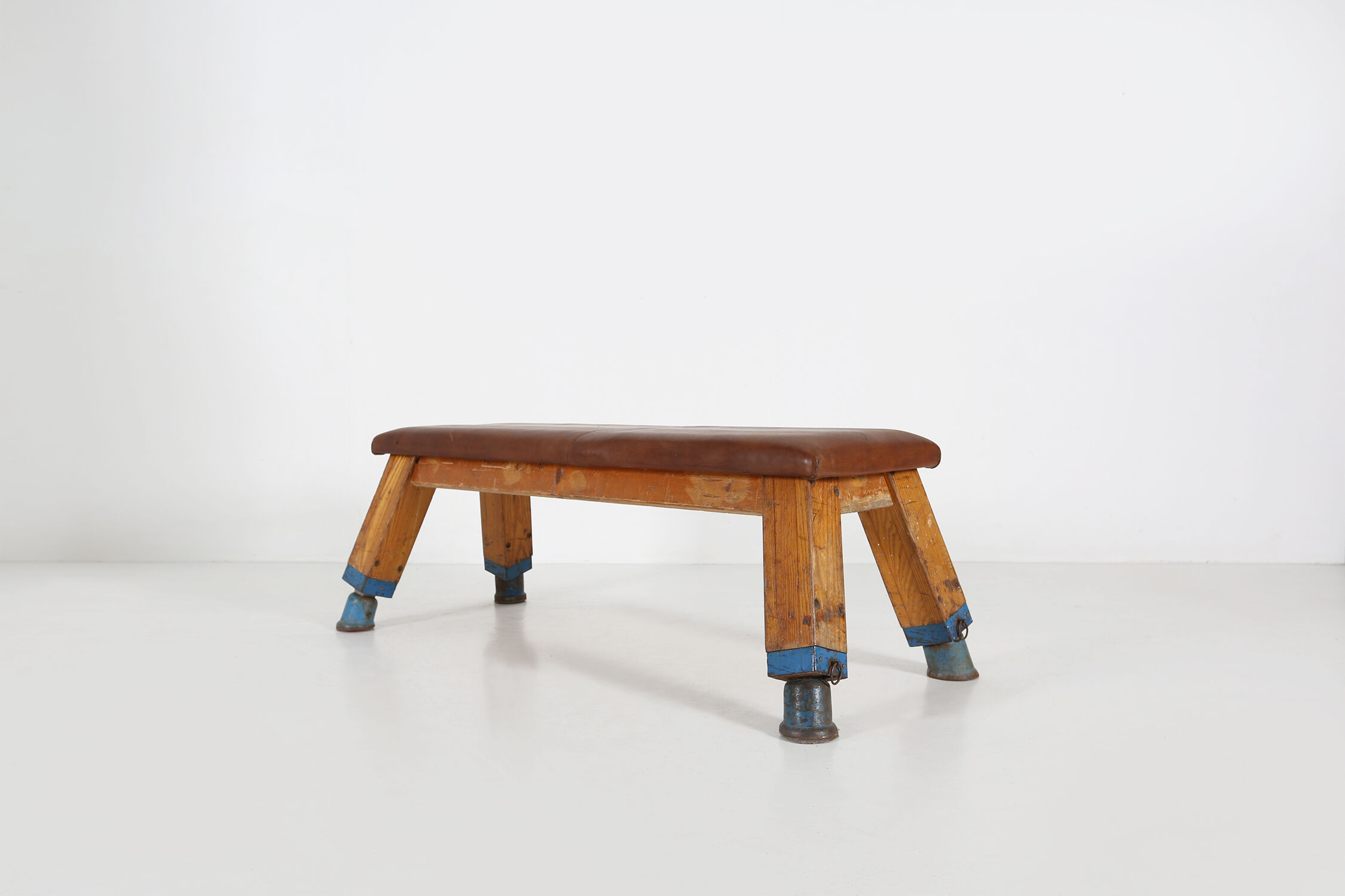 Industrial leather bench