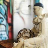 Vintage italian pierrot art deco lamp