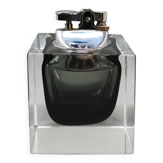 1960s Stunning Grey Table Lighter in Murano Sommerso Glass By Flavio Poli for Seguso