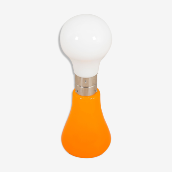Brillo floor lamp by Carlo Nason for Mazzega in white and orange Murano glass