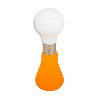 Brillo floor lamp by Carlo Nason for Mazzega in white and orange Murano glass