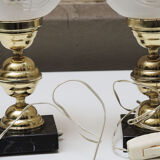 2 old art deco style globe lamps
