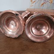 Lot de 2 bougeoirs en cuivre