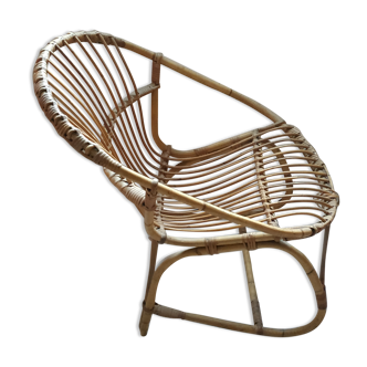 Fauteuil en rotin vintage