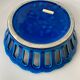 Openwork ceramic fruit basket - vintage blue cut
