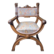 Fauteuil dagobert « curule » chêne 1950