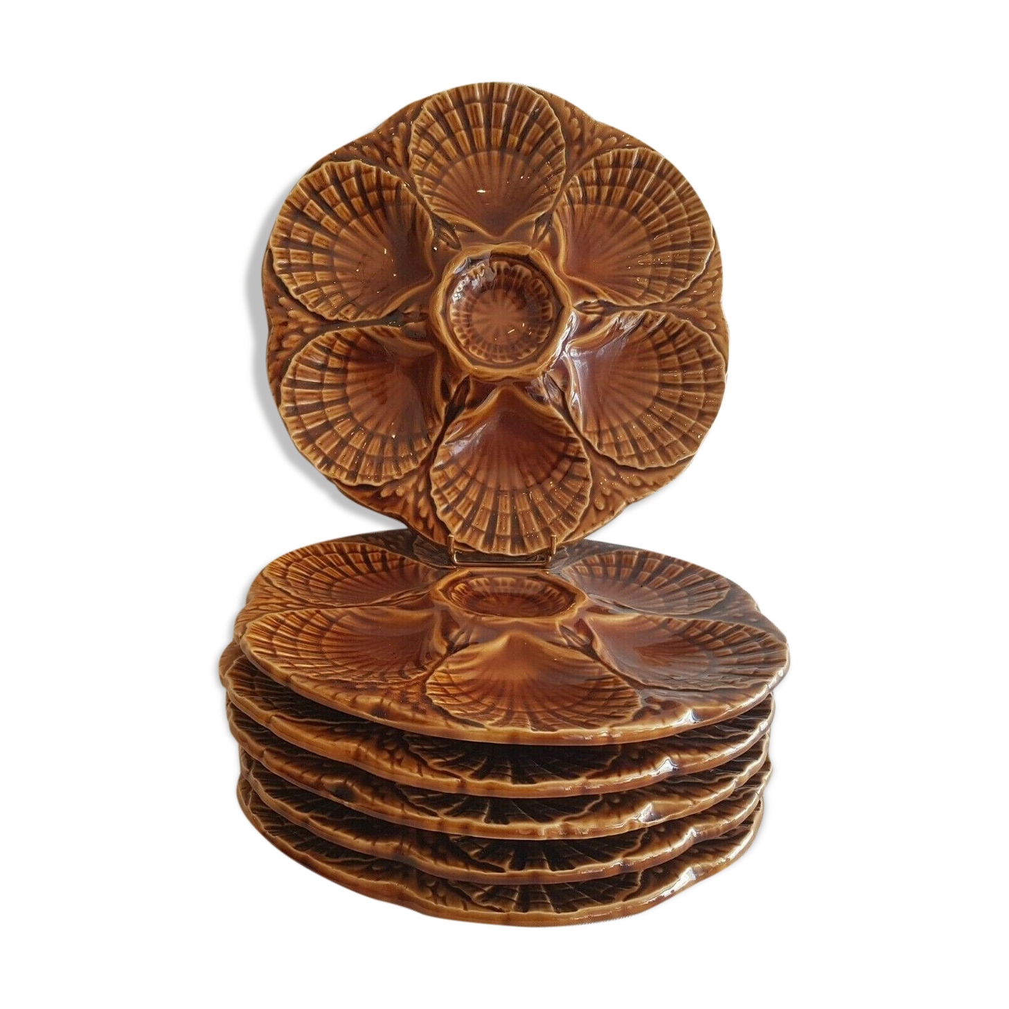 Service 6 plates with oysters Sarreguemines