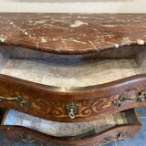 Commode style louis xv marquetry and marble