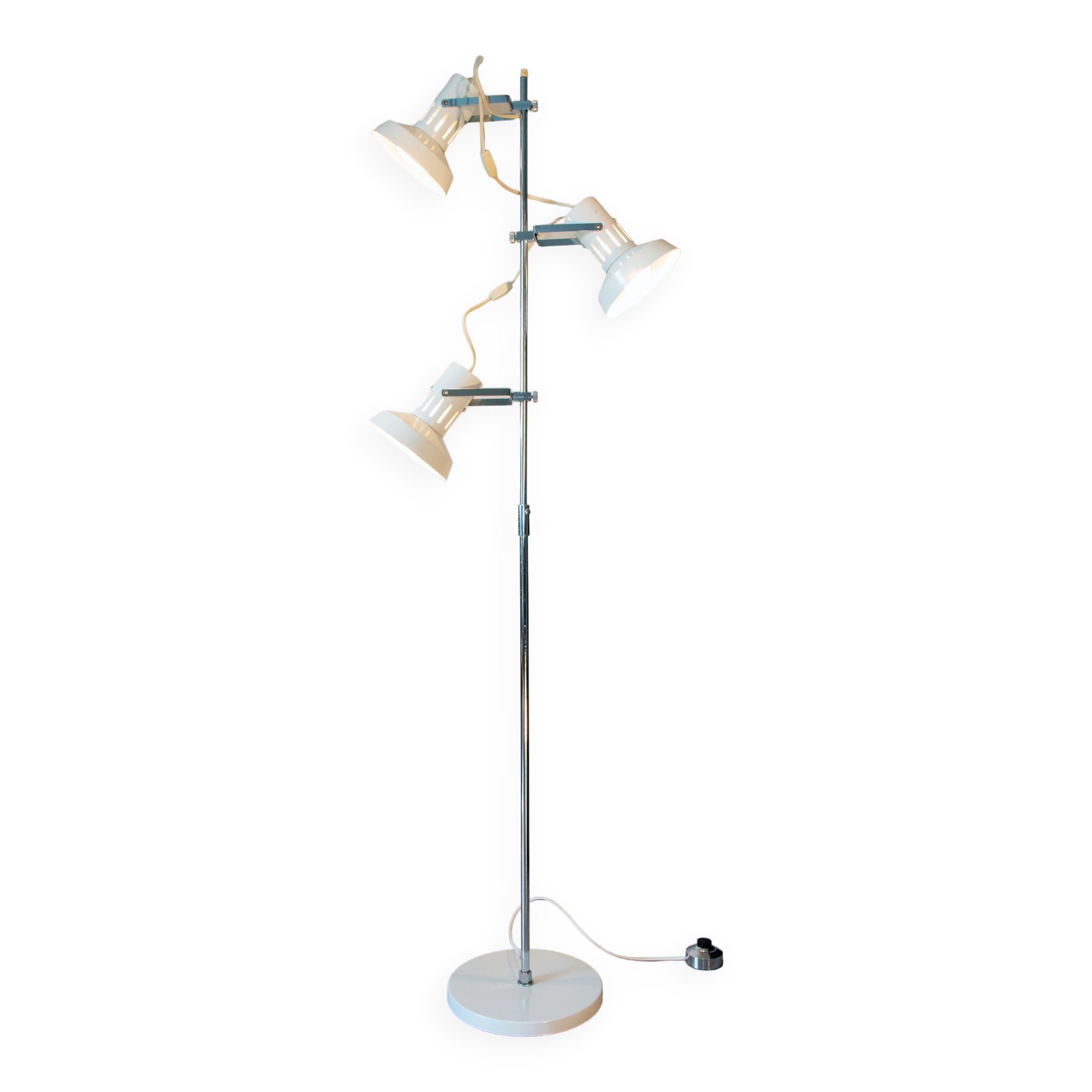Floor lamp with 3 white adjustable spots, 1970-80