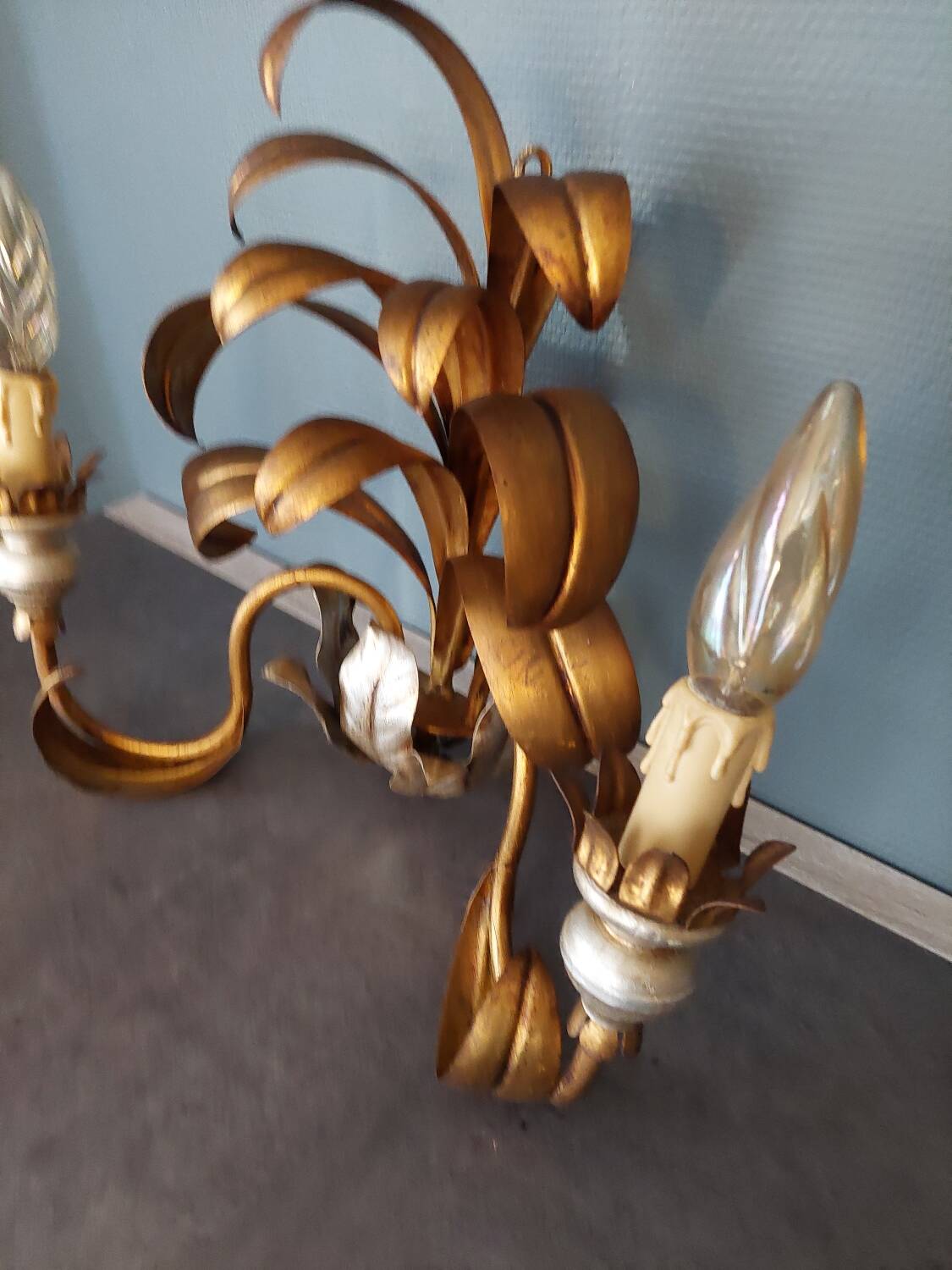 Gold metal wall light