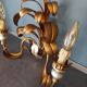 Gold metal wall light