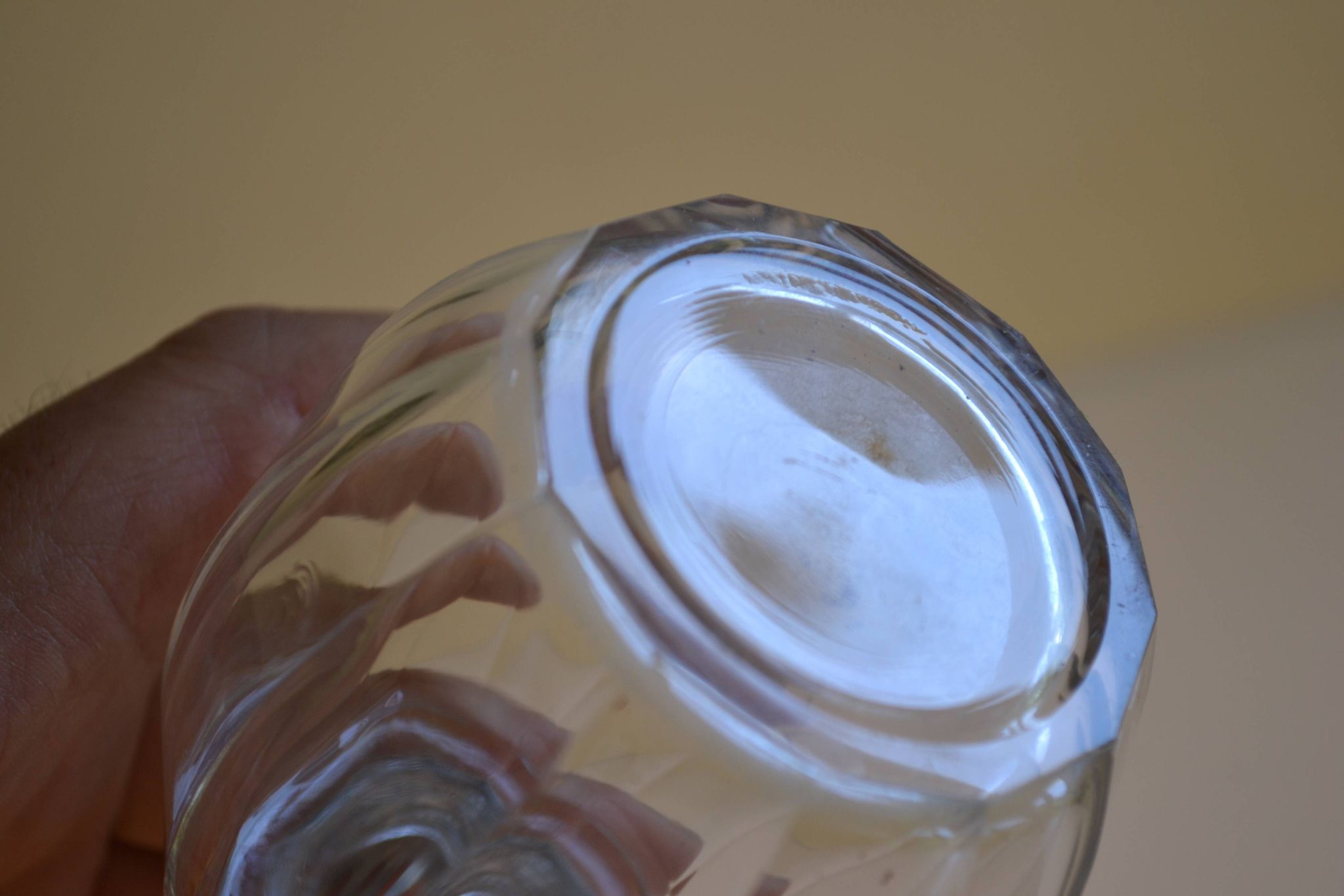 Art Deco glass sugar bowl from Czechoslovakia