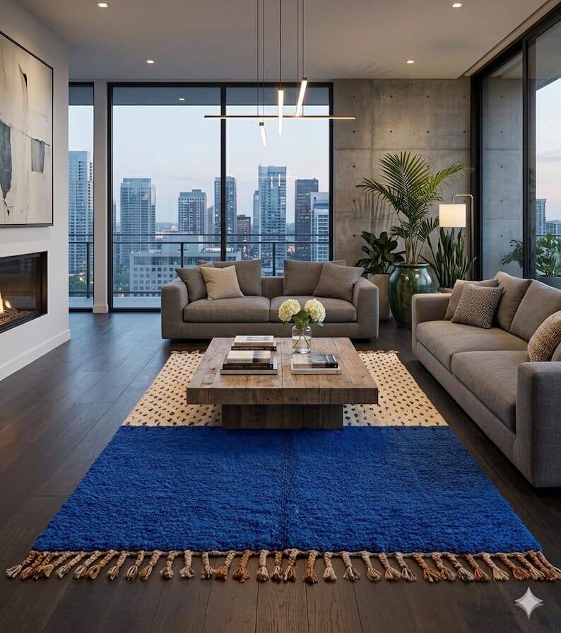Natural wool rug handwoven 2.5/3.5 m
