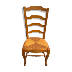 Chaise bois clair assise paille