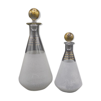 Pair of granite carafes