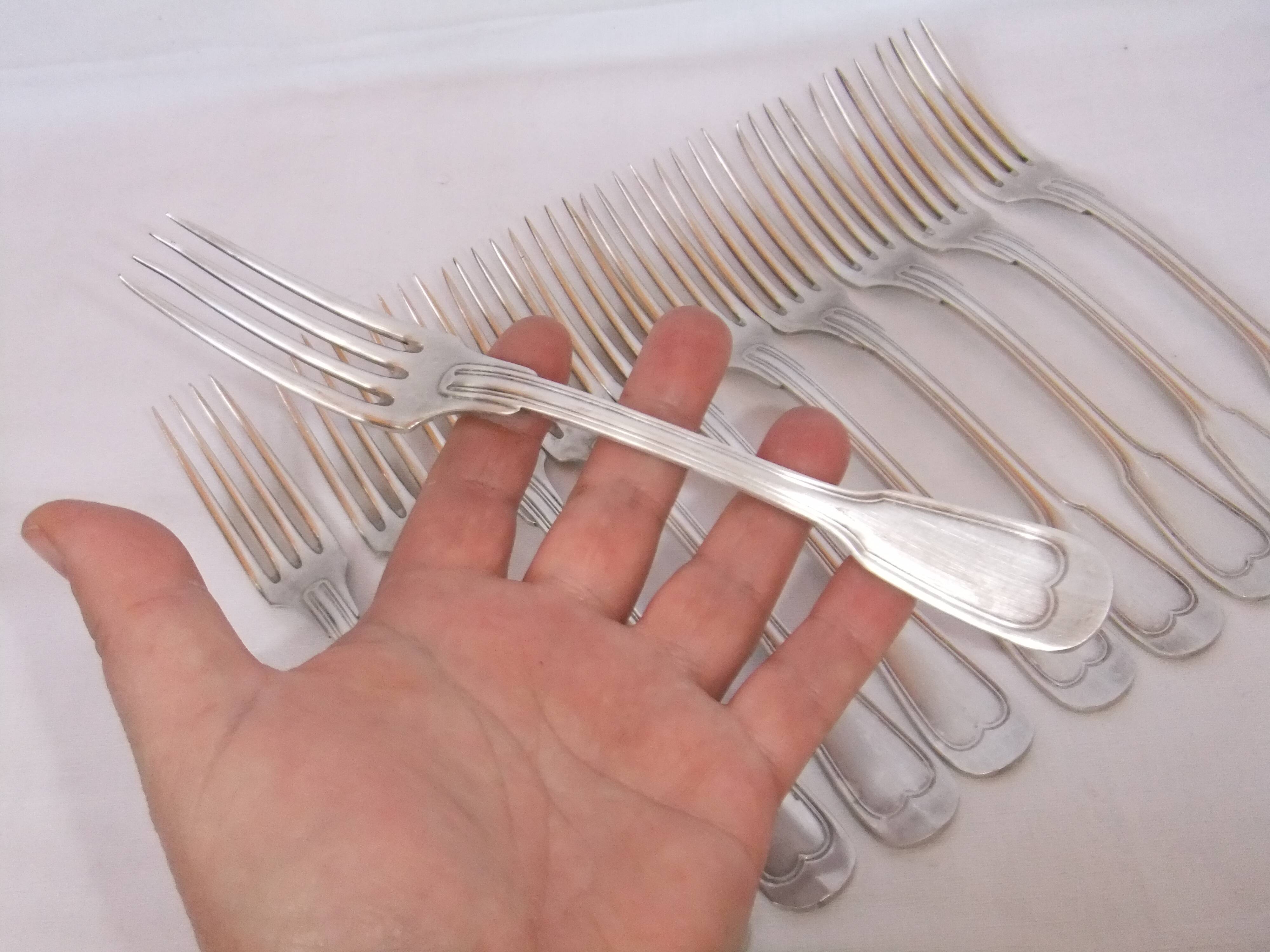 Antique forks silver metal service model to net