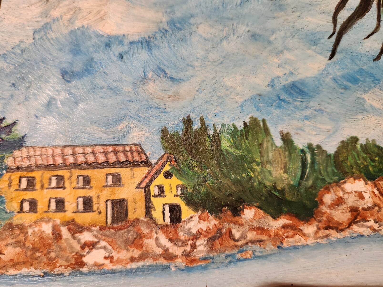 Tableau Saint Florent Corse signé JPS Oscar