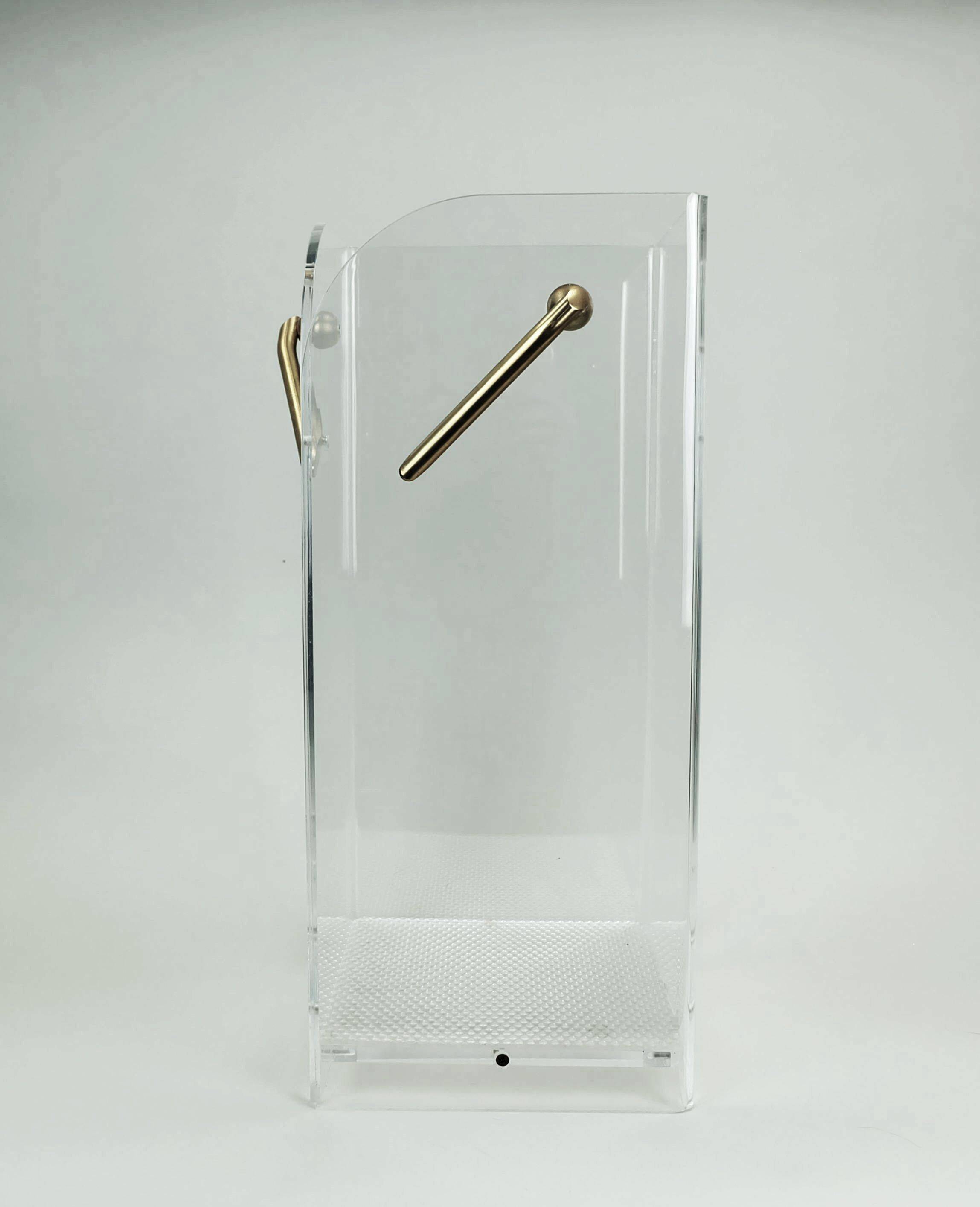 Transparent lucite acrylic umbrella stand 1980s 1990s post modern design