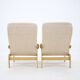 1970s Pair of Beech High Back Armchairs, Czechoslovakia