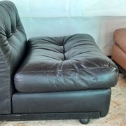 set of 4 armchairs in leather model Amanta by Mario Bellini for B&B Italia 1970