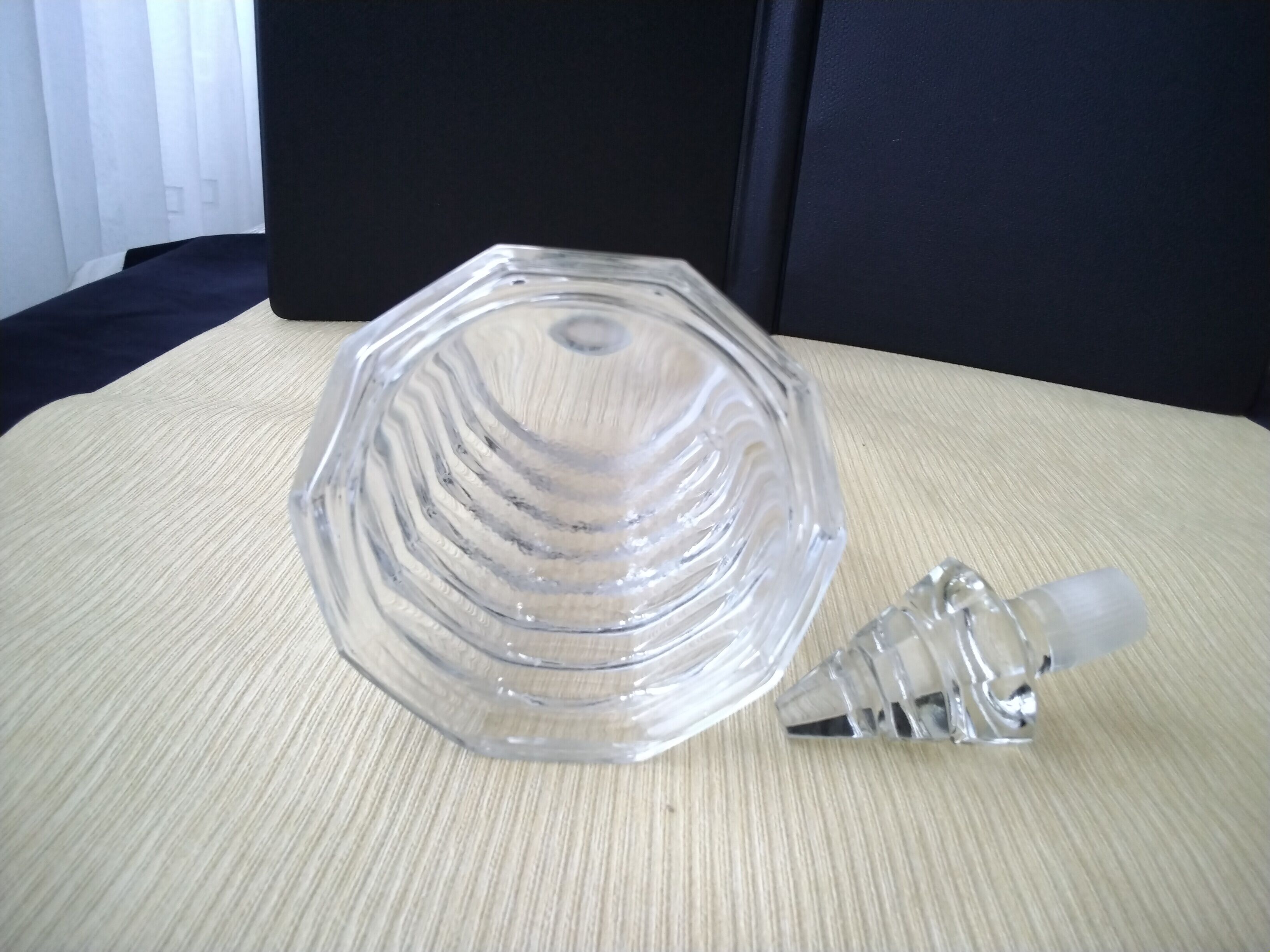 Glass perfume or eau de toilette bottle