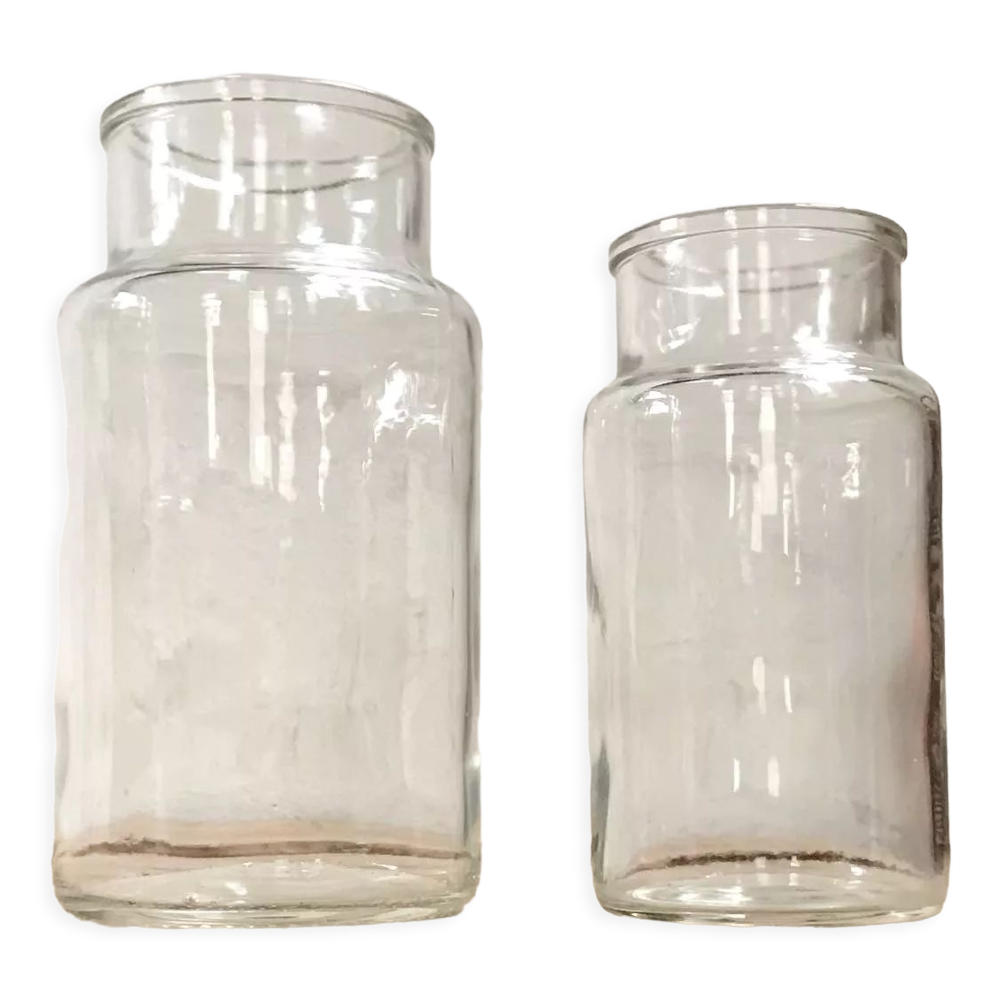 Pair of glass jars