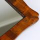 Square Biedermeier Carved & Scalloped Walnut Wall Mirror, Vienna, ca. 1850