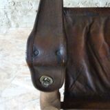 Chair called Safari wooden and leather, 1950s