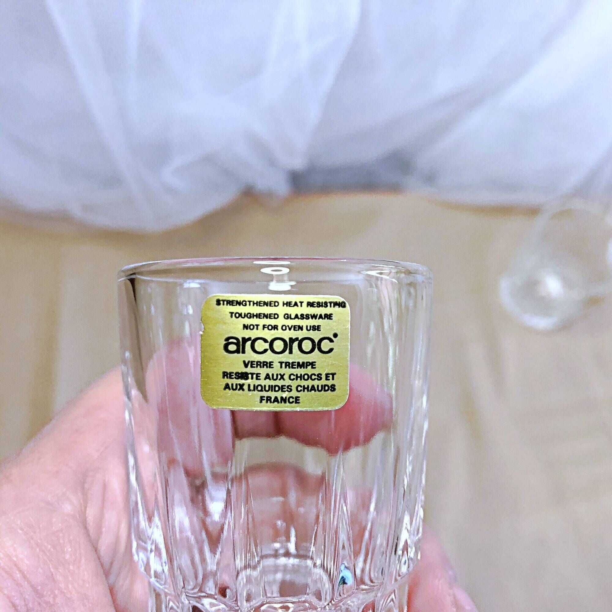 8 small liquor glasses in tempered glass france arcoroc