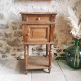 Bedside table wood and marble