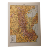 Original lithograph on the Alps