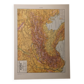 Original lithograph on the Alps
