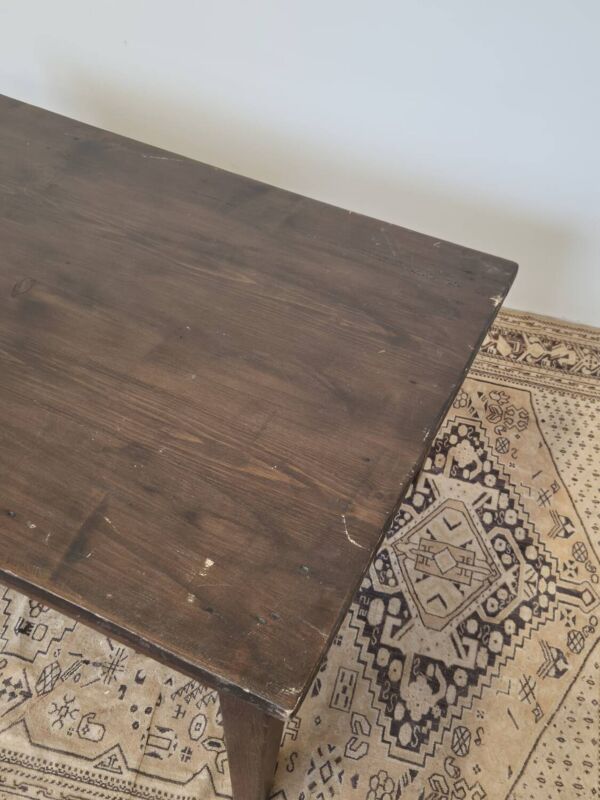 Table basse de ferme rustique ancienne 1900s deux tiroirs