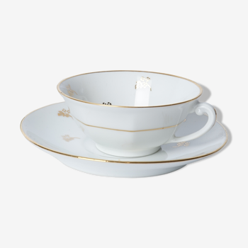 Saucers and cups porcelain limoge NL x8