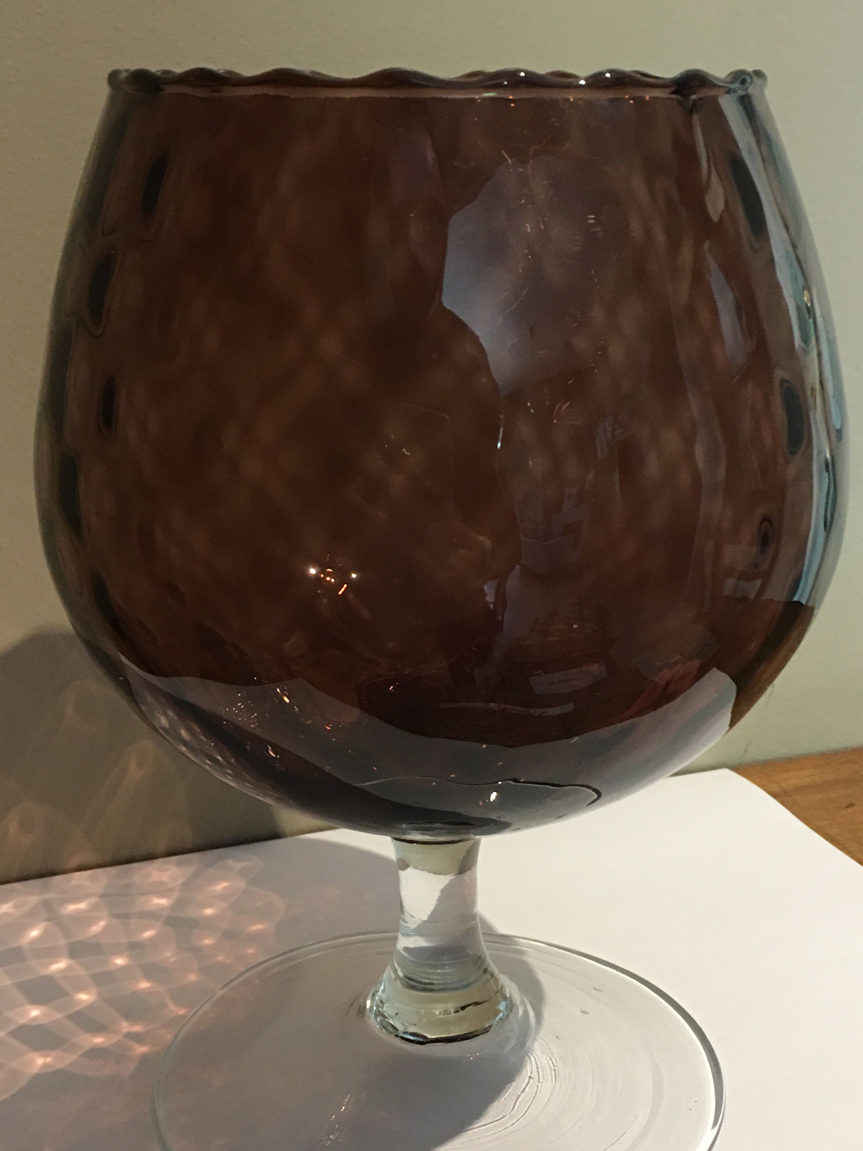 Purple blown glass cup