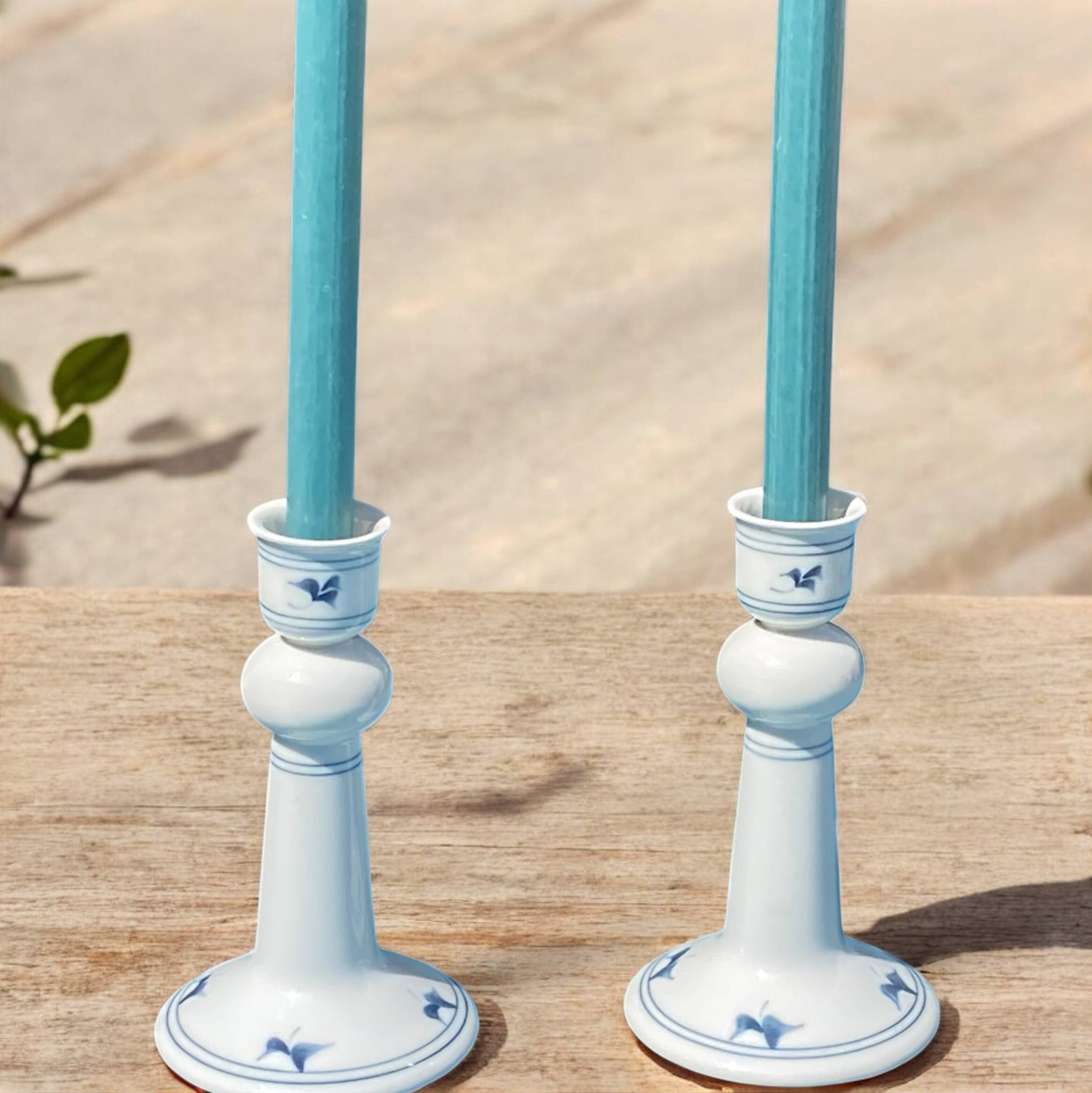 Pair of Vintage Porcelain Candlesticks - Royal Copenhagen Denmark