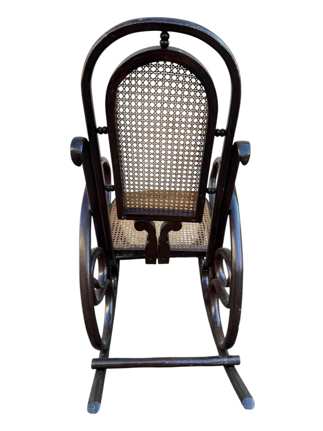 Set de 2 Rocking-chairs Style Thonet Cannée